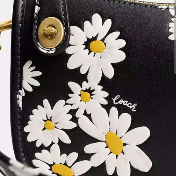 NEW Coach Swinger 20 with floral print Glovetanned leather - Picture 7 of 13